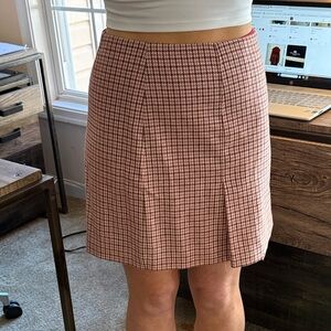 J. Crew Red and White Patterned Mini Skirt